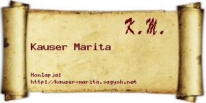 Kauser Marita névjegykártya